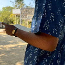 Load image into Gallery viewer, Indigo Block Printed Half Sleeves Shirt for Men
