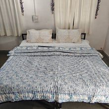 Load image into Gallery viewer, Light Blue  Hand-Block Printed Tilonia AC Blanket
