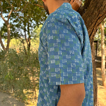 Load image into Gallery viewer, Sky Blue Block Printed Half Sleeves Shirt for Men
