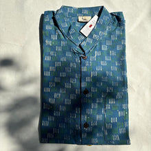 Load image into Gallery viewer, Sky Blue Block Printed Half Sleeves Shirt for Men
