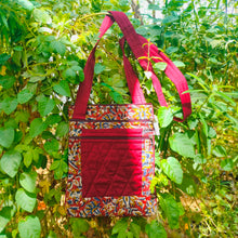 Load image into Gallery viewer, Maroon Hand-block Printed Travel Sling Bag
