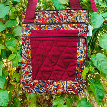 Load image into Gallery viewer, Maroon Hand-block Printed Travel Sling Bag
