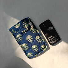 Load image into Gallery viewer, Light Blue Hand-block Printed Mobile Sling Bag
