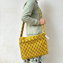 Load image into Gallery viewer, Yellow Block Printed  Laptop bag
